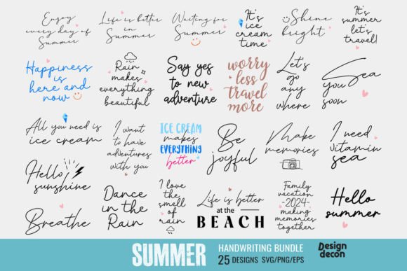 Download Summer Quotes Handwriting Bundle - Summer quotes Collection