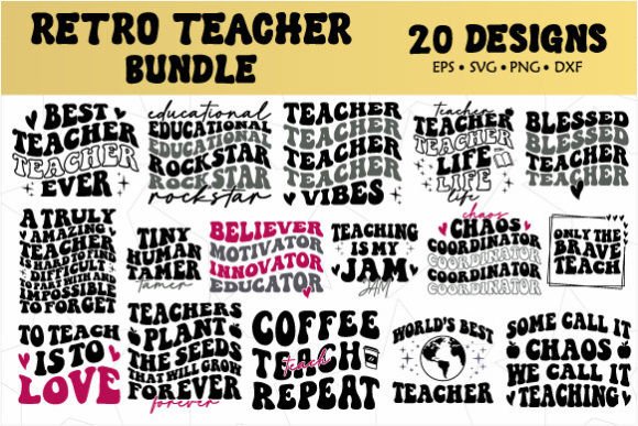 Download Retro Teacher SVG Bundle - Premium Resources